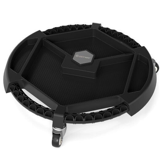 Mobile Automotive Tool Creeper with 3 Swivel Casters and 4 Compartments-Black W2B