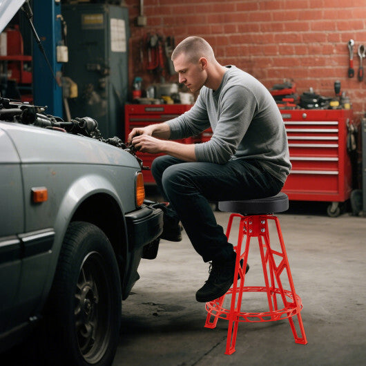 Heavy-Duty Aluminum Garage Bar Chair with 360 Swiveling Seat-RE