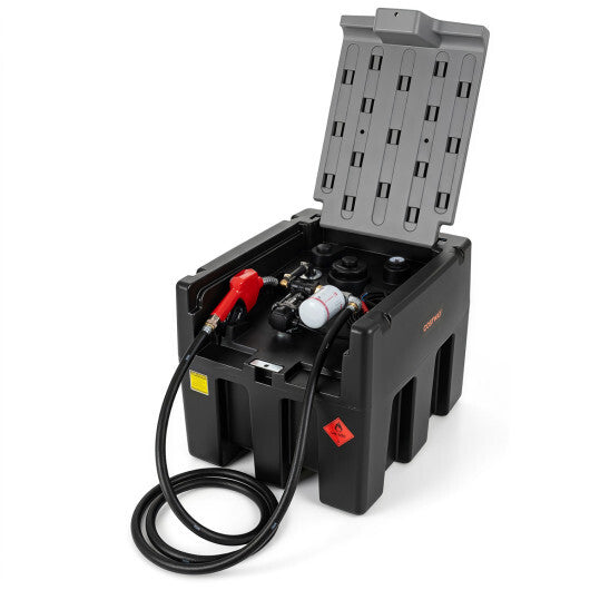 Portable Diesel Tank 53 Gallon with 13.2 GPM Flow Rate for Transportation-Black W2B