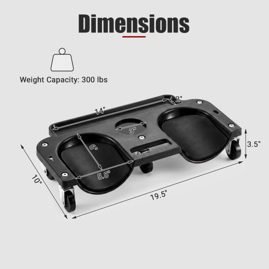 Rolling Knee Creeper with 360 Swivel Casters Lightweight Kneeling Pads-Black W2B