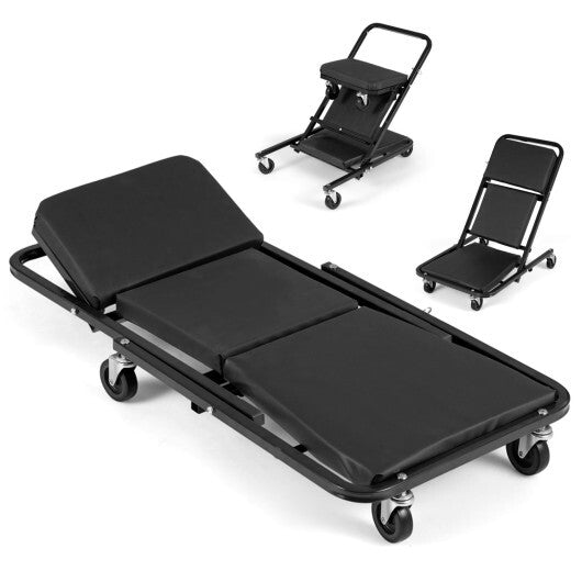 41" Foldable Mechanic Creeper with 450 LBS Capacity-Black W2B