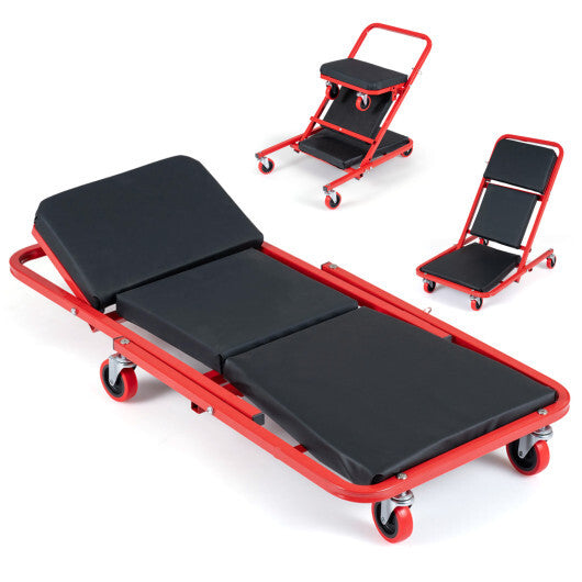 41" Foldable Mechanic Creeper with 450 LBS Capacity-Black W2B