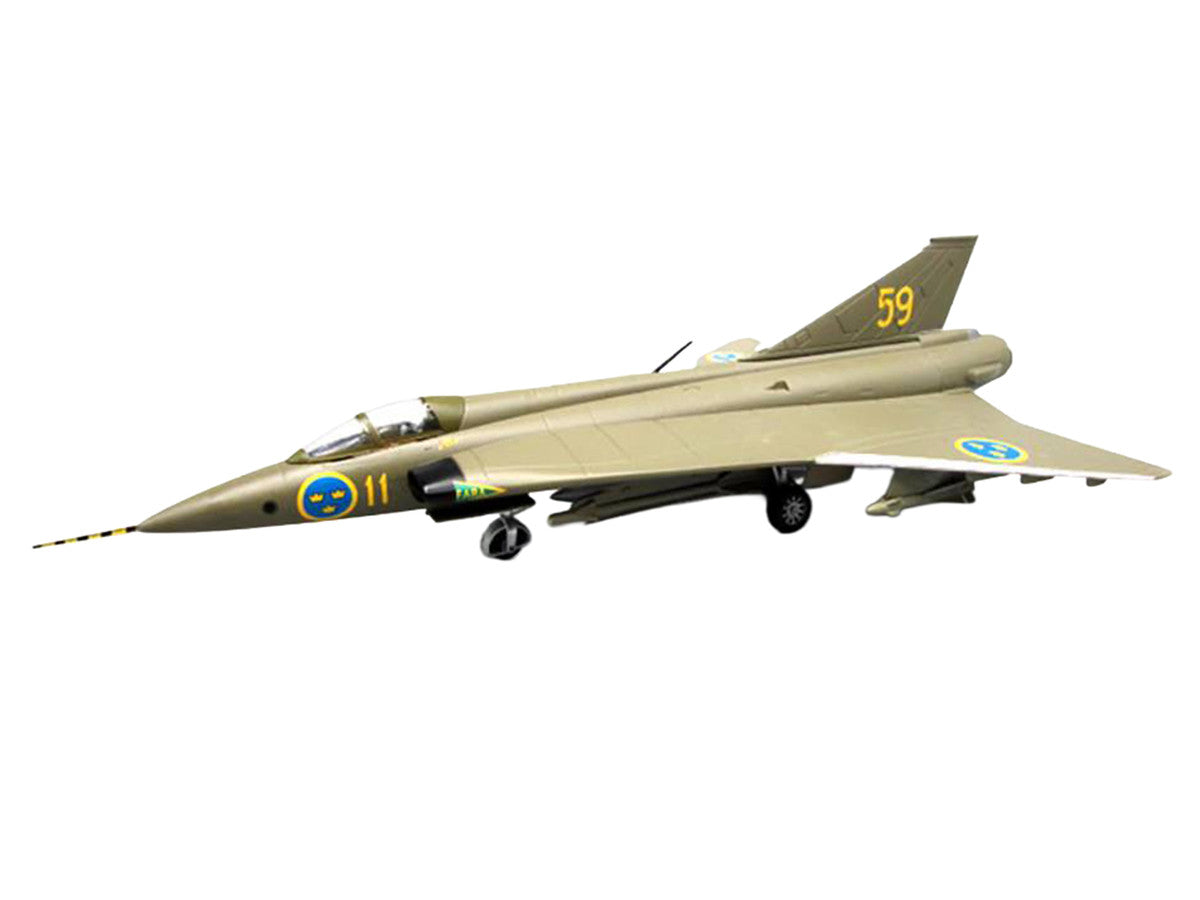 Saab S35 Draken Fighter Aircraft "59 F 11 Wing Skavsta Museum" (1979) Swedish Air Force 1/72 Diecast Model Airplane by Aviation 72 Aviation 72
