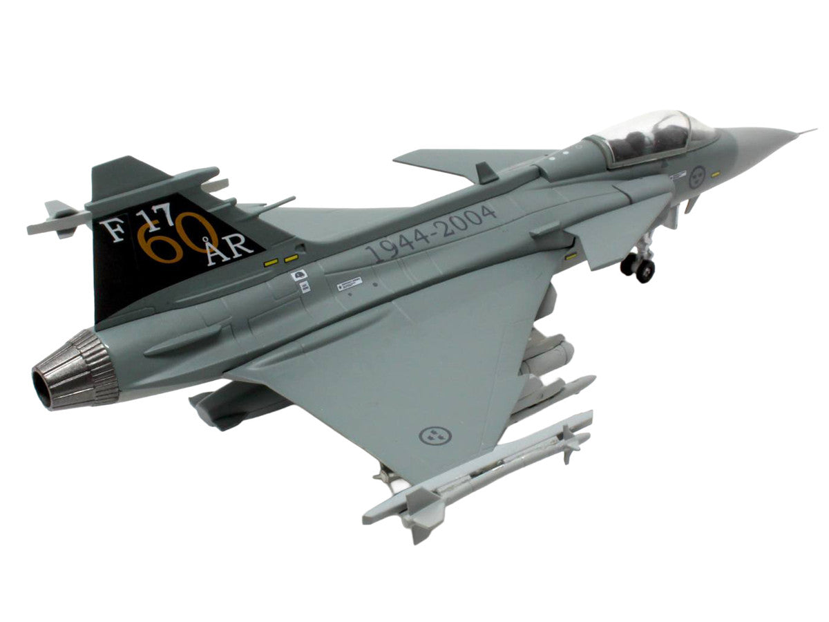 Saab JAS 39A Gripen Fighter Aircraft "17 Wing 60th Anniversary Livery Ronneby Air Show" (2004) Swedish Air Force 1/72 Diecast Model Airplane by Aviation 72 Aviation 72