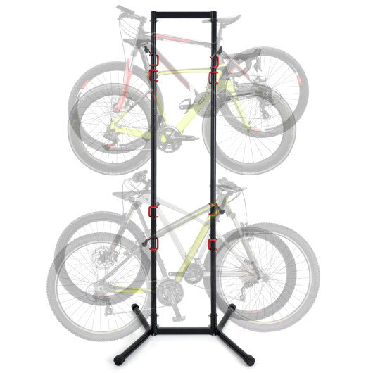 Adjustable Bike Storage Rack with Vertical Stand for 4 Bikes and Garage W2B