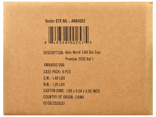 Auto World Premium 2025 Release 1 Set B of 6 pieces 1/64 Diecast Model Cars by Auto World Autoworld