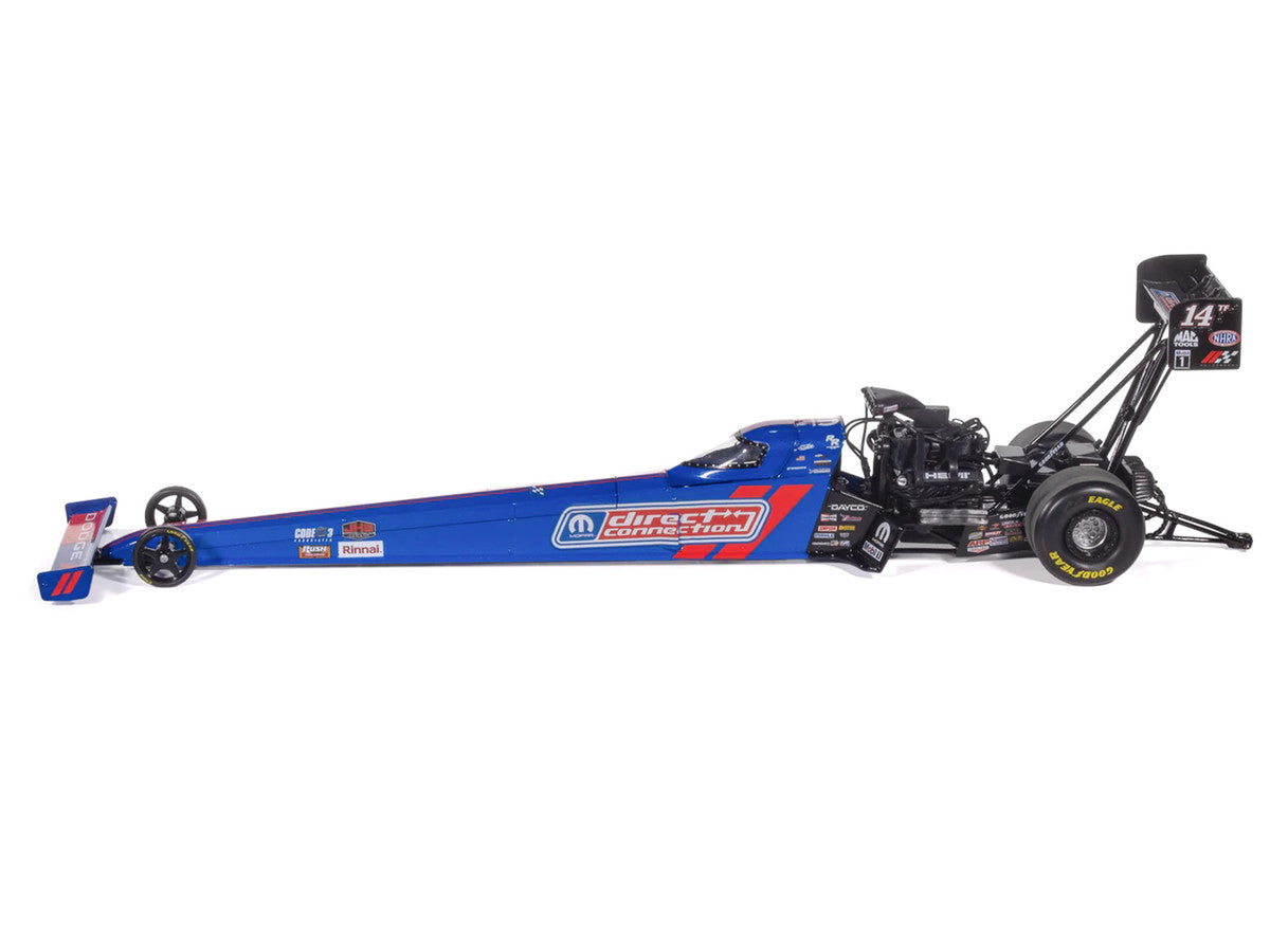 NHRA TFD (Top Fuel Dragster) #14TF Tony Stewart "MOPAR Direct Connection" Blue and Red (2025) 1/24 Diecast Model by Auto World-1