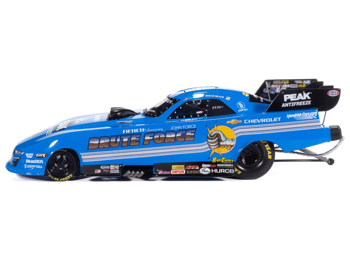 Chevrolet Camaro SS NHRA Funny Car Jack Beckman "Brute Force Tribute" (2025) "John Force Racing" Limited Edition 1/24 Diecast Model by Auto World-0