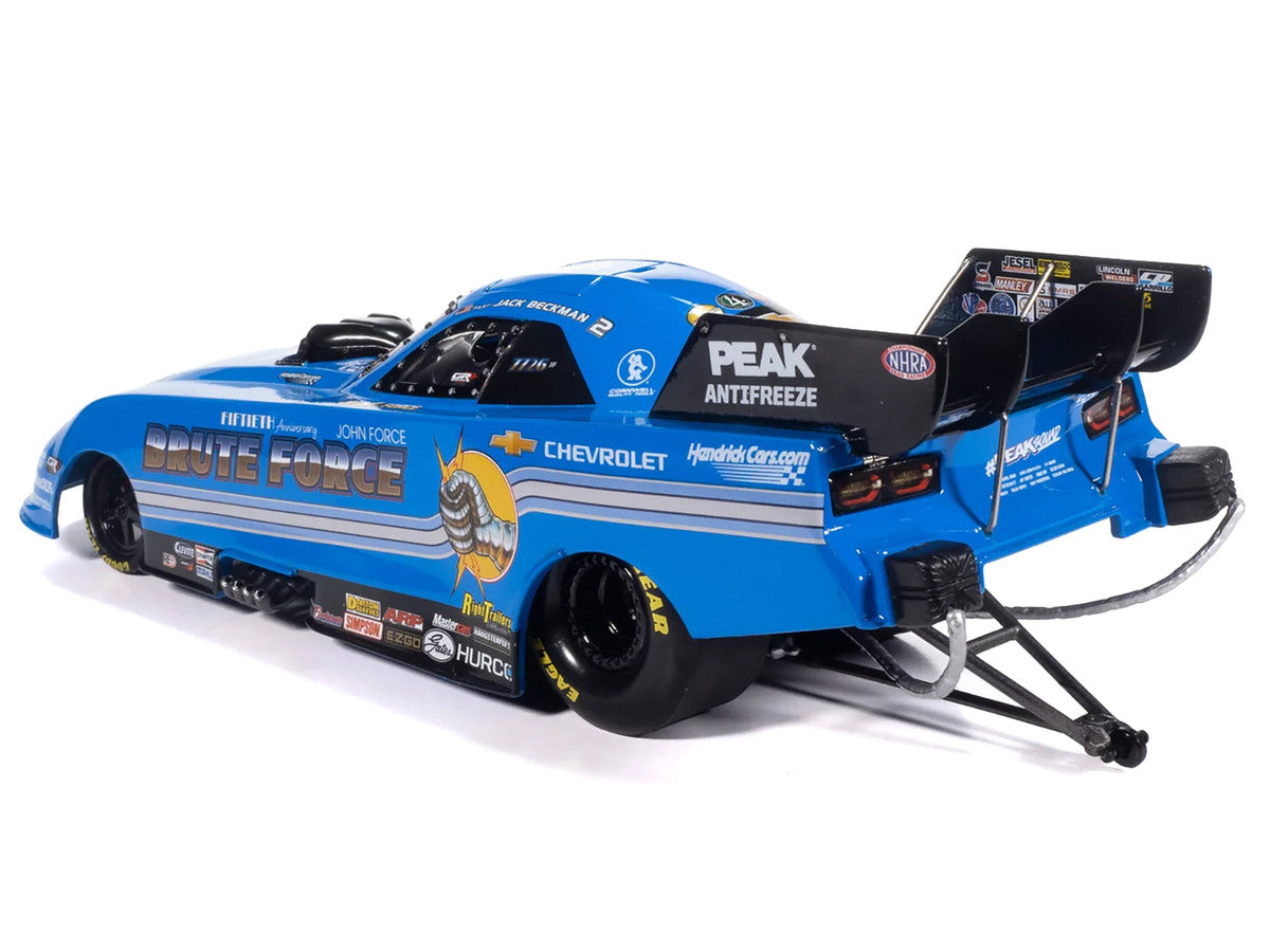 Chevrolet Camaro SS NHRA Funny Car Jack Beckman "Brute Force Tribute" (2025) "John Force Racing" Limited Edition 1/24 Diecast Model by Auto World-1