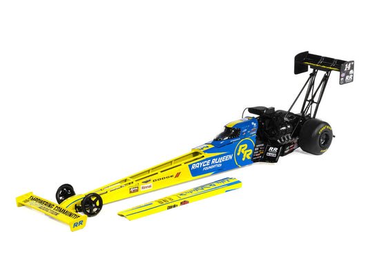NHRA TFD (Top Fuel Dragster) #14TF Tony Stewart "Rayce Rudeen Foundation" Blue and Yellow (2025) 1/24 Diecast Model by Auto World Autoworld