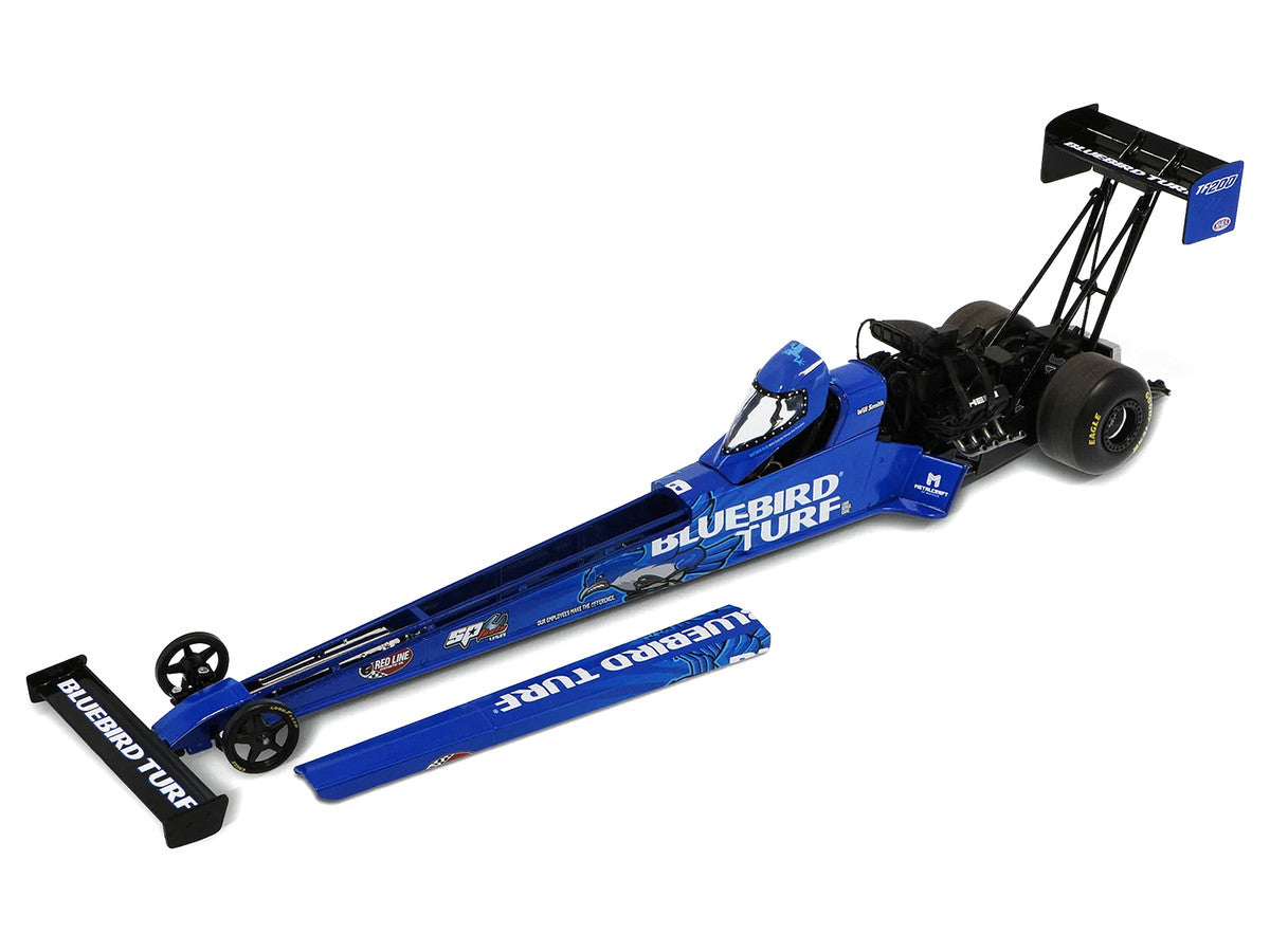 NHRA TFD (Top Fuel Dragster) #TF200 Will Smith "Bluebird Turf" Blue with Graphics (2026) 1/24 Diecast Model Car by Auto World Autoworld