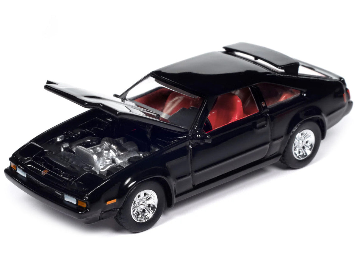 1983 Toyota Celica Supra Black with Red Interior "Import Legends" Series 1/64 Diecast Model Car by Auto World-1