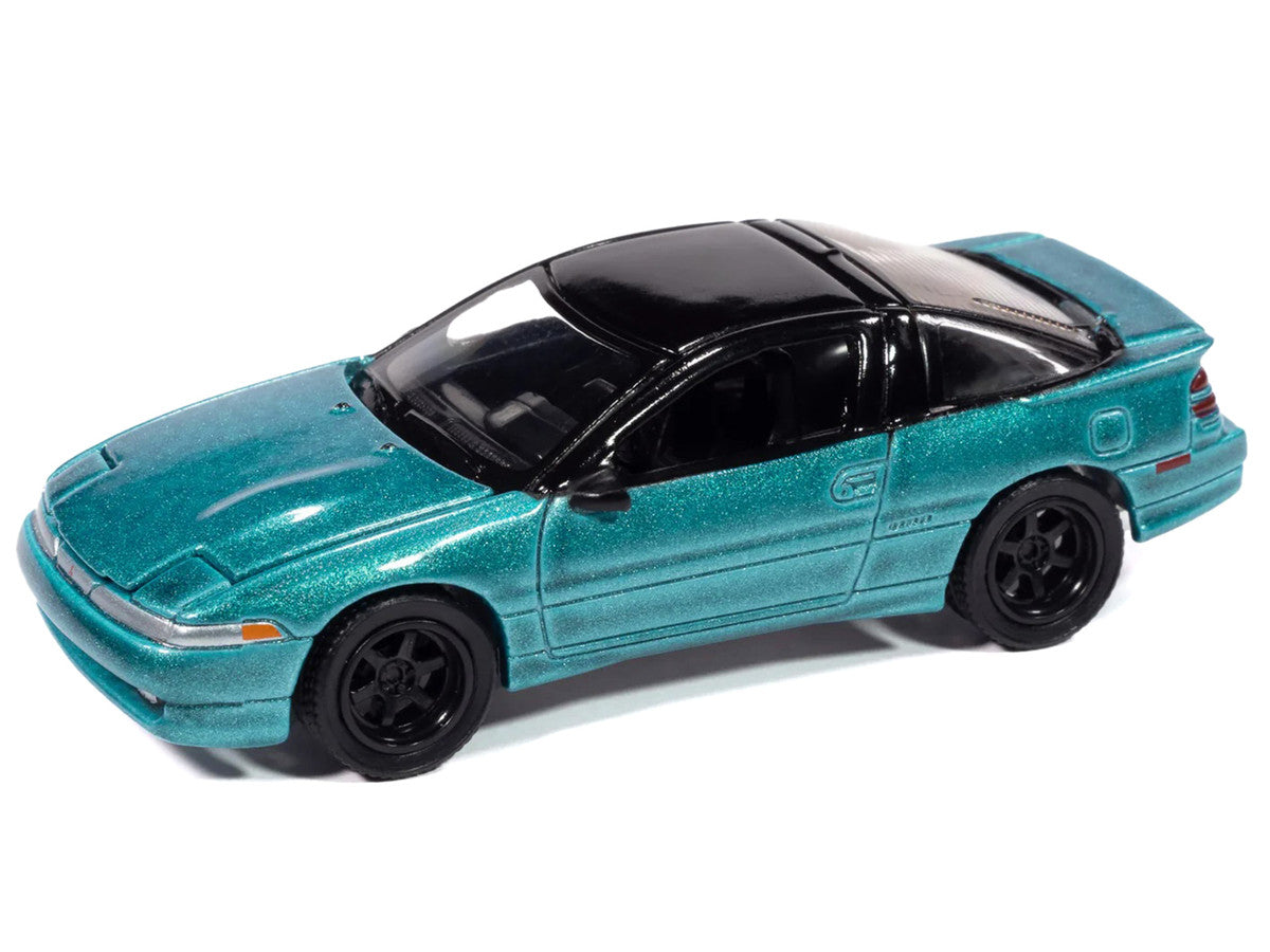 1991 Mitsubishi Eclipse GSX Tennessee Blue Metallic with Black Top "Import Legends" Series 1/64 Diecast Model Car by Auto World Autoworld