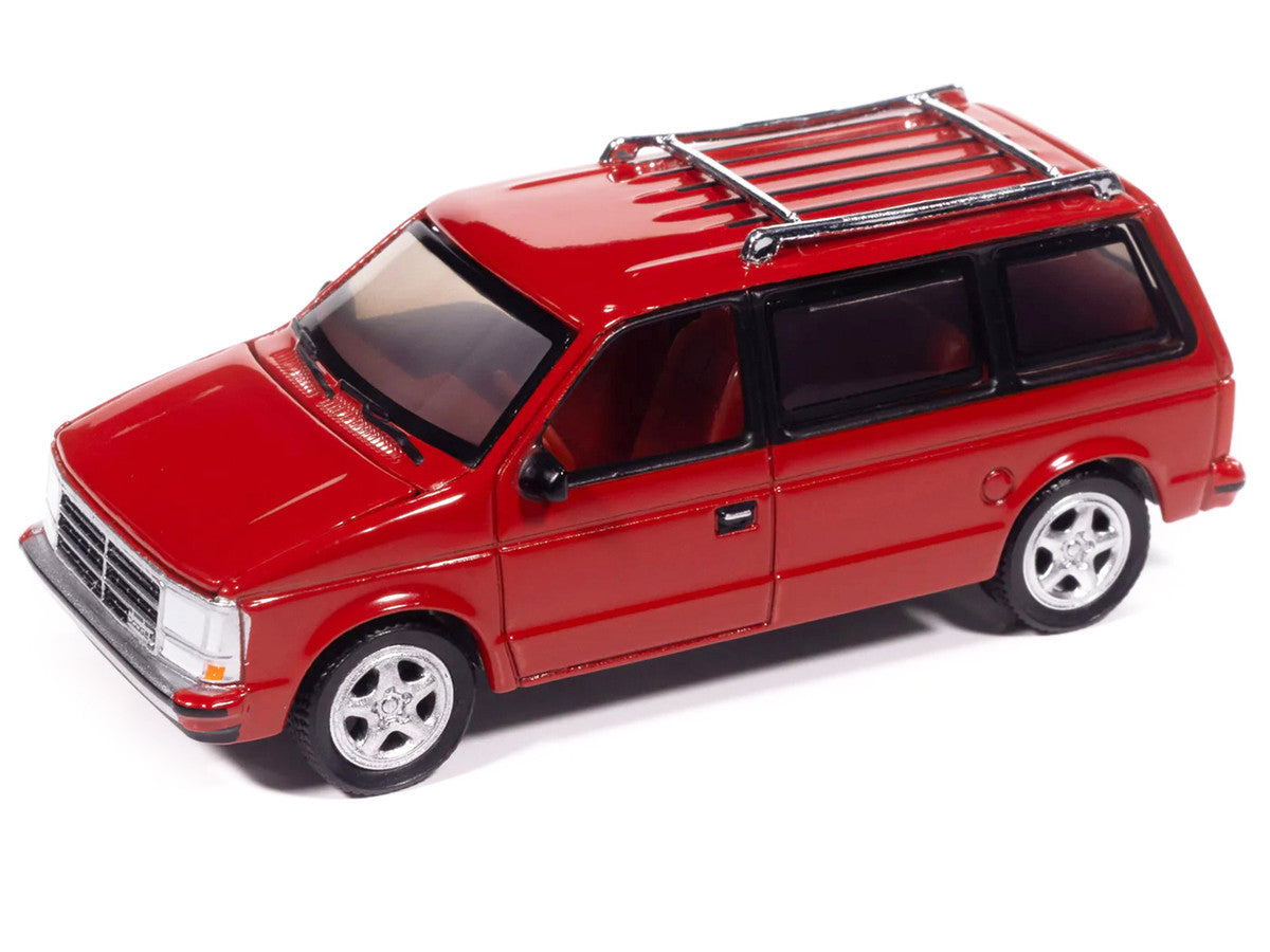 1989 Dodge Caravan Turbo Van Flash Red "Mighty Minivans" Series 1/64 Diecast Model Car by Auto World Autoworld