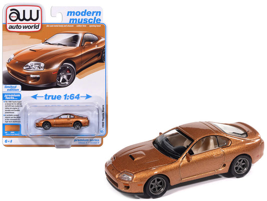 1998 Toyota Supra Sedona Sunset Bronze Metallic "Modern Muscle" Series 1/64 Diecast Model Car by Auto World-0