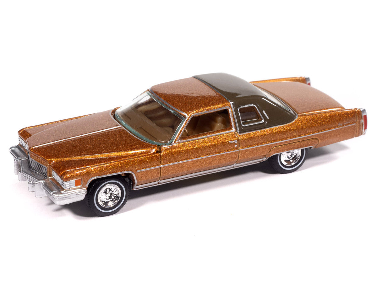 1976 Cadillac Coupe DeVille Amberlite Firemist Metallic "Luxury Cruisers" Series 1/64 Diecast Model Car by Auto World-1