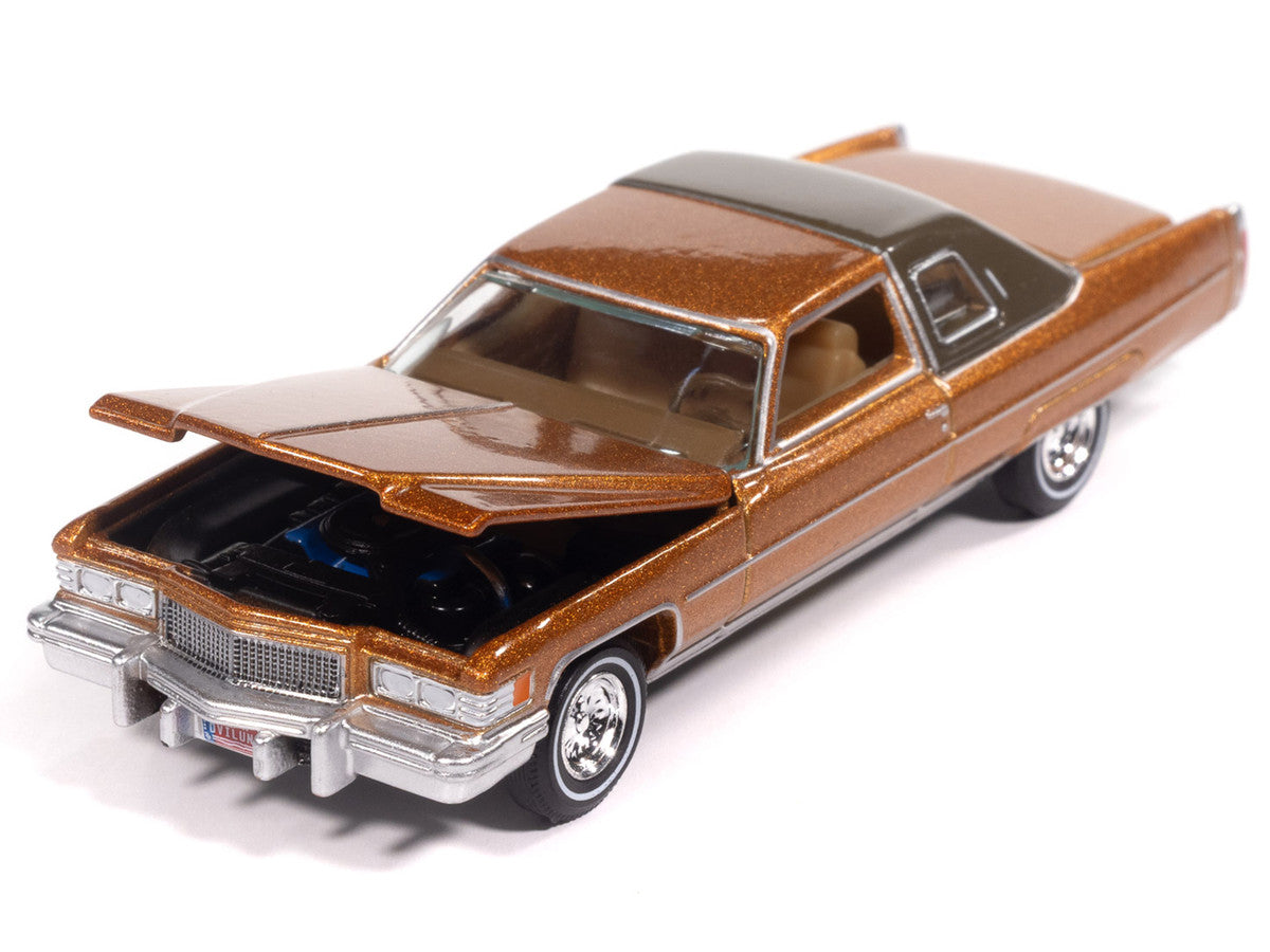 1976 Cadillac Coupe DeVille Amberlite Firemist Metallic "Luxury Cruisers" Series 1/64 Diecast Model Car by Auto World-2
