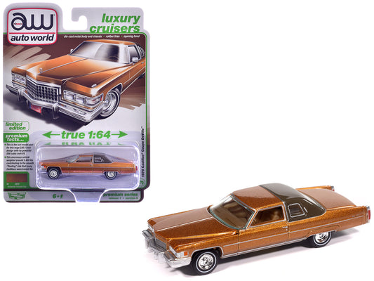 1976 Cadillac Coupe DeVille Amberlite Firemist Metallic "Luxury Cruisers" Series 1/64 Diecast Model Car by Auto World-0
