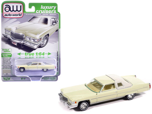 1976 Cadillac Coupe DeVille Phoenician Ivory "Luxury Cruisers" Series 1/64 Diecast Model Car by Auto World Autoworld