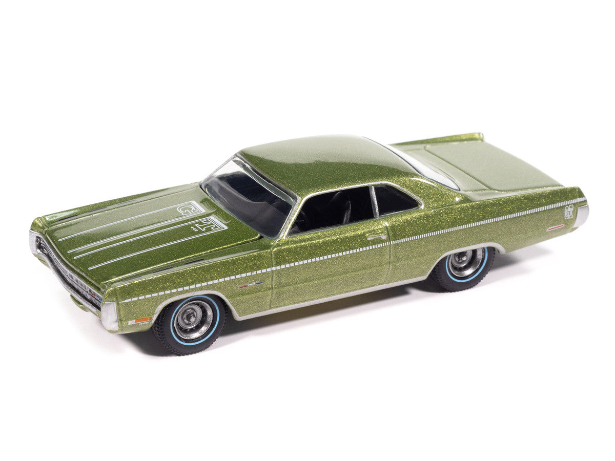 1971 Plymouth Sport Fury GT Amber Sherwood Green Metallic with White Graphics "Vintage Muscle" Series 1/64 Diecast Model Car by Auto World-1