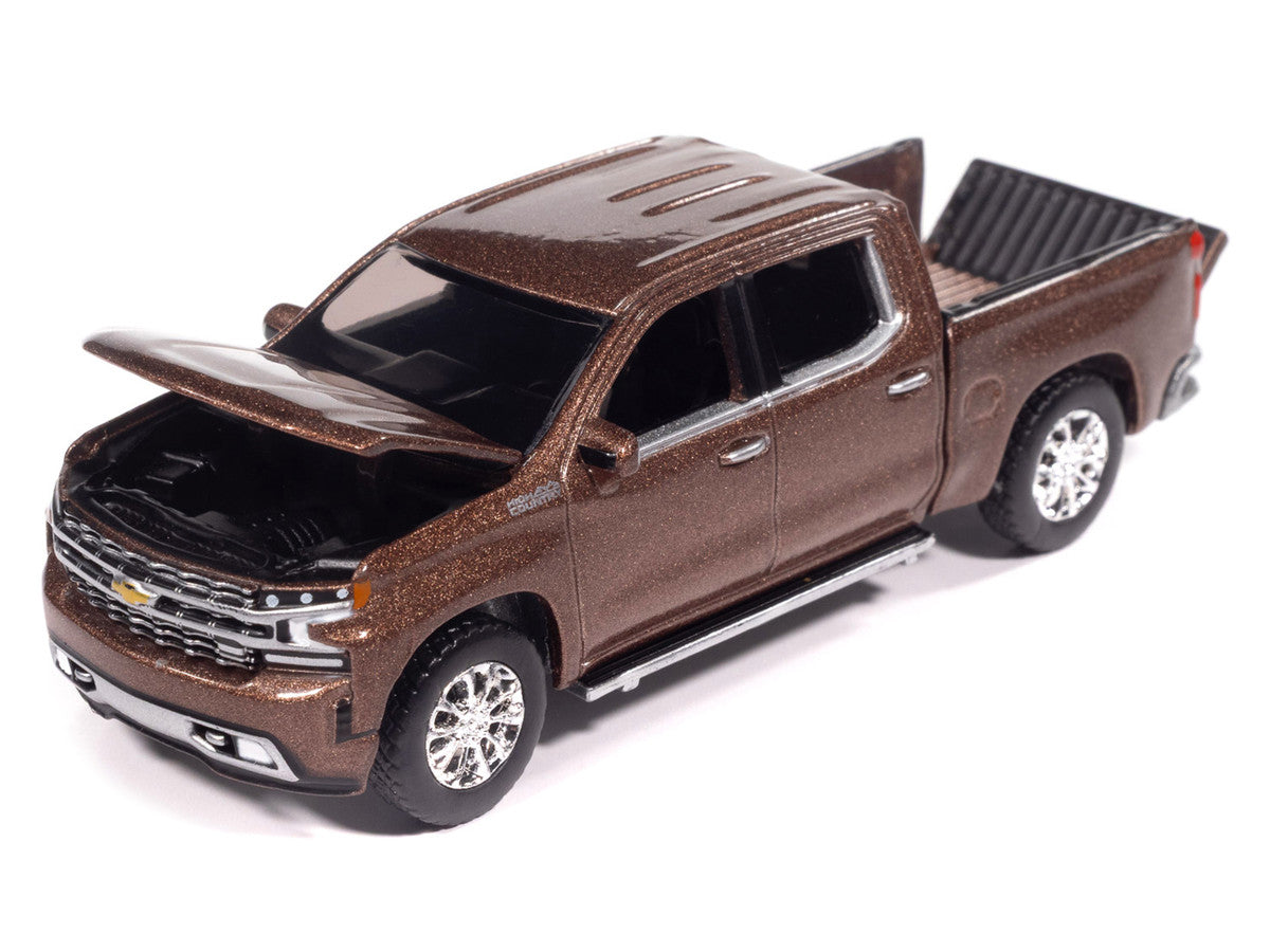 2019 Chevrolet Silverado High Country Pickup Truck Oakwood Brown Metallic "Muscle Trucks" Series 1/64 Diecast Model Car by Auto World-2