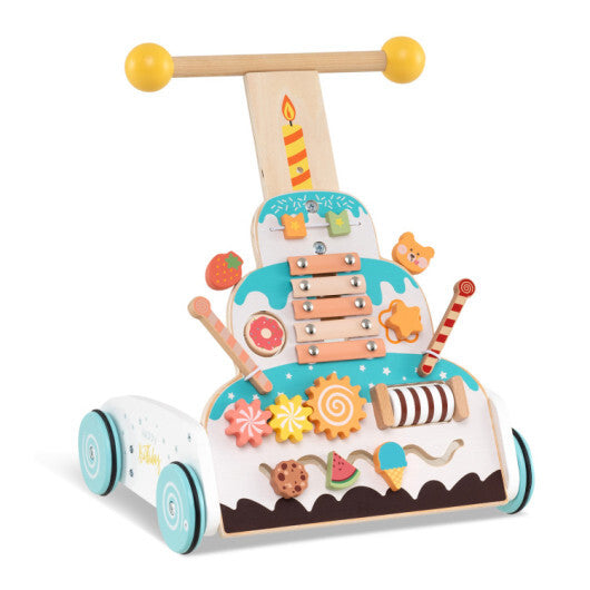 Wooden Baby Walker and Large Infant Playpen Bundle W2B