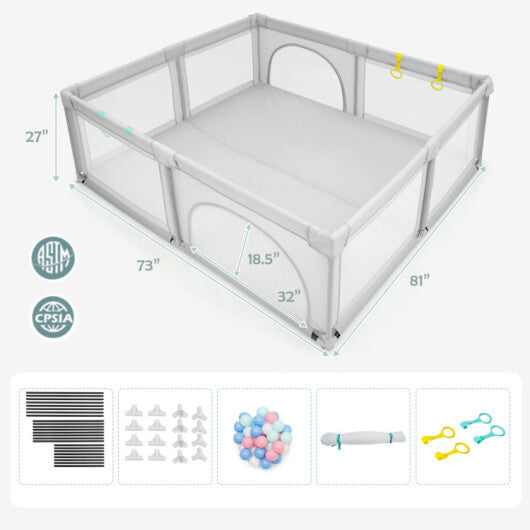 Wooden Baby Walker and Large Infant Playpen Bundle W2B
