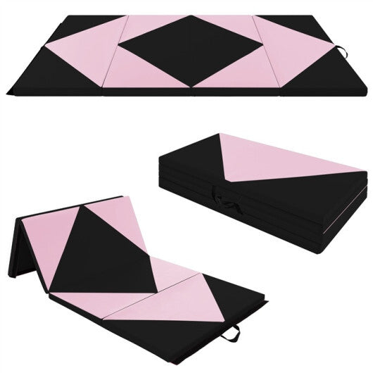 Folding Gymnastics Mat and Portable Floor Balance Beam Set W2B