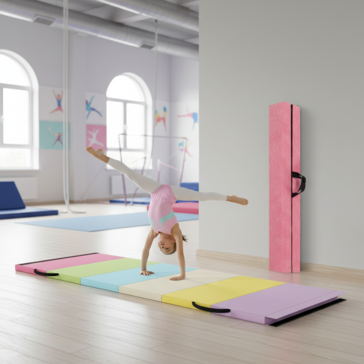 Yoga Set: Gymnastics Mat+Folding Gymnastics Balance Beam W2B