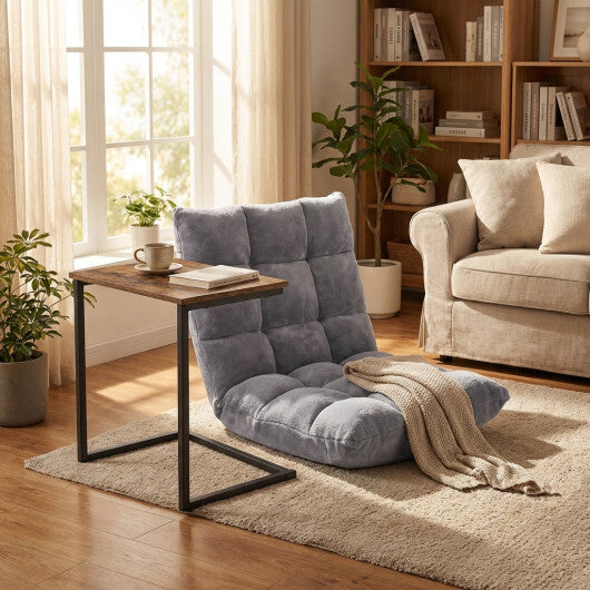 14-Position Adjustable Floor Chair & C-Shaped End Table Set W2B