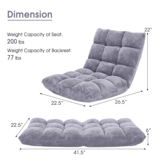 14-Position Adjustable Floor Chair & C-Shaped End Table Set W2B