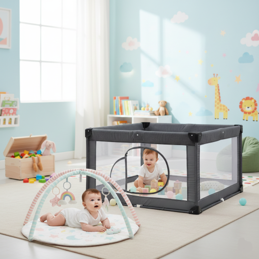 Baby Play Gym and Large Playpen Set W2B