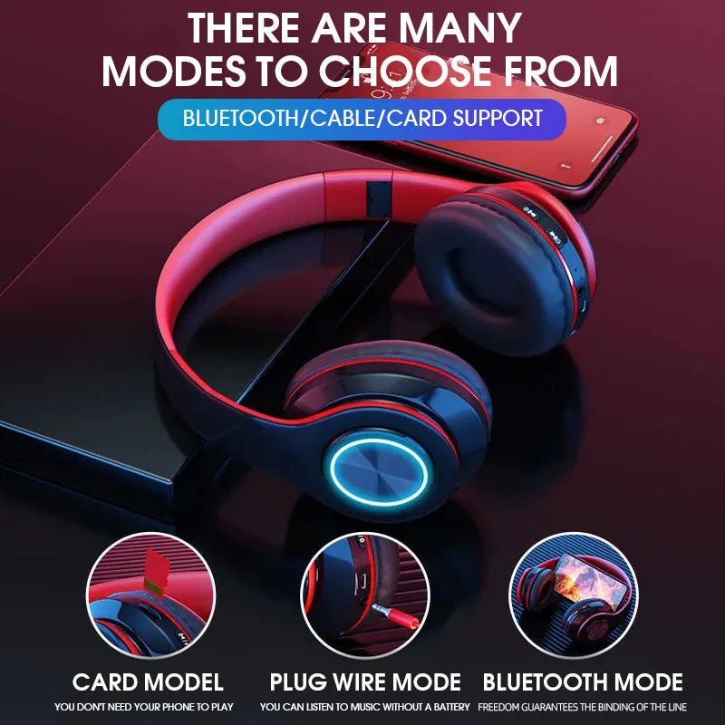 Wireless Bluetooth Headphone with Colorful Lights OBA