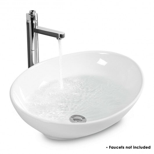 Oval Bathroom Basin Ceramic Vessel Sink W2B
