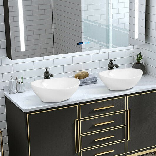 Oval Bathroom Basin Ceramic Vessel Sink W2B