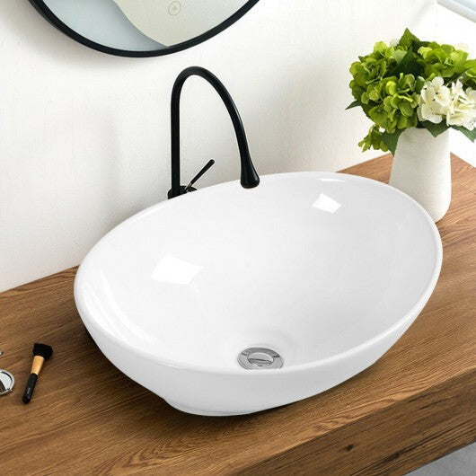 Oval Bathroom Basin Ceramic Vessel Sink W2B