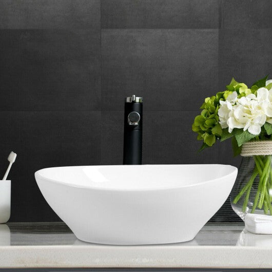 Oval Bathroom Basin Ceramic Vessel Sink W2B