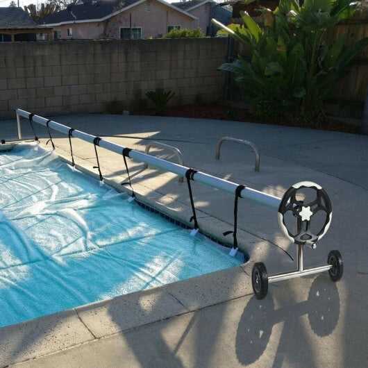 18 Ft Pool Cover Reel Set Aluminum In-ground Swimming Solar Cover Reel W2B