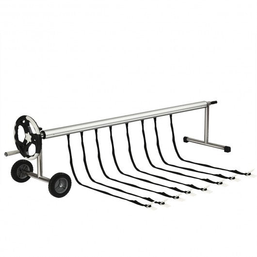 18 Ft Pool Cover Reel Set Aluminum In-ground Swimming Solar Cover Reel W2B
