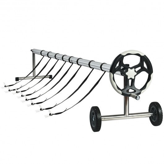 18 Ft Pool Cover Reel Set Aluminum In-ground Swimming Solar Cover Reel W2B