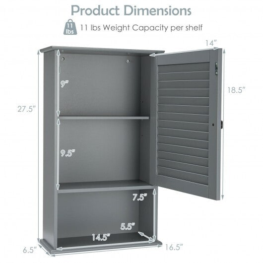 27.5 Inch H Wall Hanging Bathroom Storage Cabinet W2B
