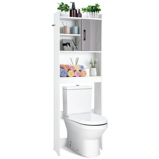 4-Tier Space-saving Toilet Sorage Cabinet with Open Shelves W2B