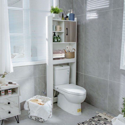 4-Tier Space-saving Toilet Sorage Cabinet with Open Shelves W2B