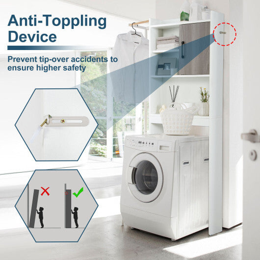 4-Tier Space-saving Toilet Sorage Cabinet with Open Shelves W2B