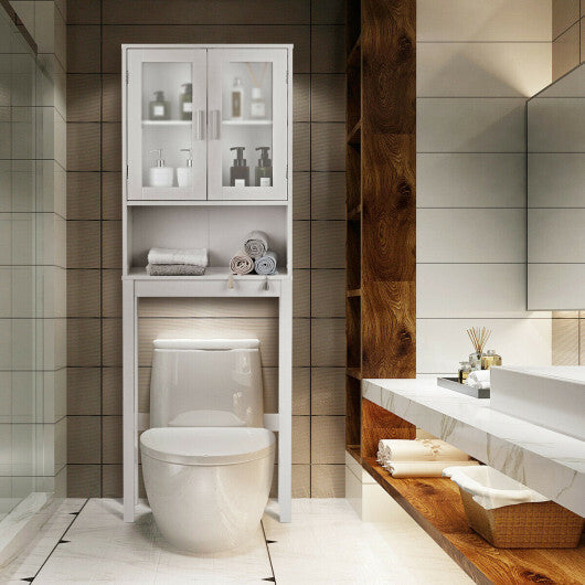 Over the Toilet Bathroom Storage Cabinet with Adjustable Shelf W2B