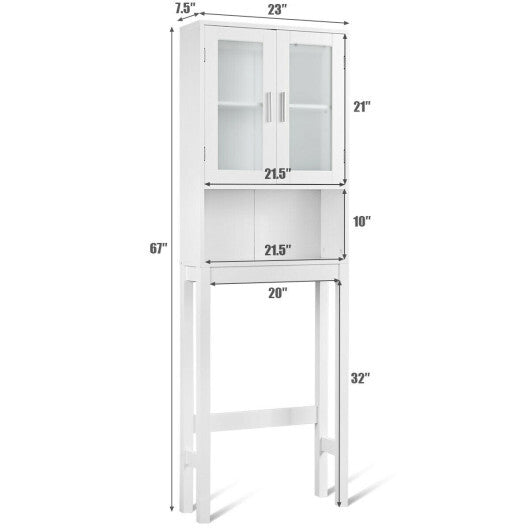 Over the Toilet Bathroom Storage Cabinet with Adjustable Shelf W2B