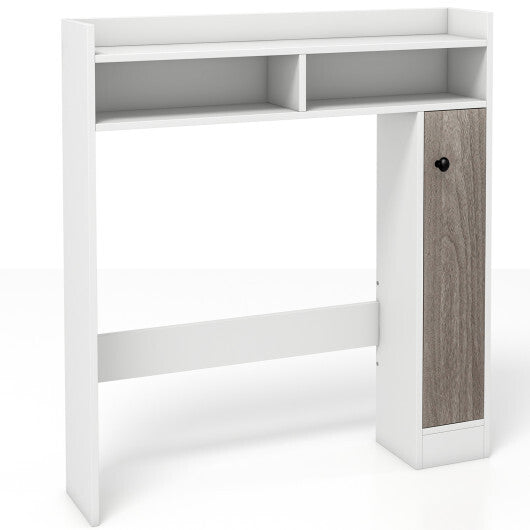 Bathroom Over the Toilet Floor Storage Organizer with Adjustable Shelves-White W2B
