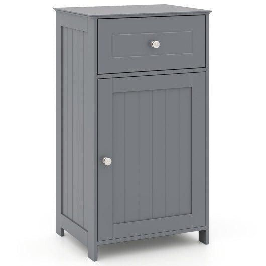 Single Door Bathroom Cabinet with Adjustable Shelf and Drawer-White W2B