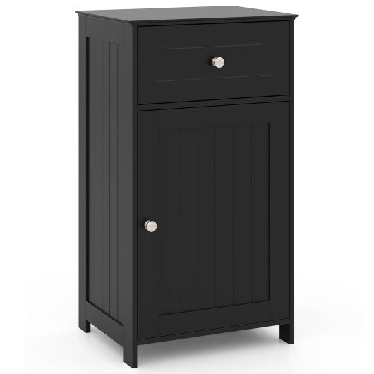 Single Door Bathroom Cabinet with Adjustable Shelf and Drawer-White W2B