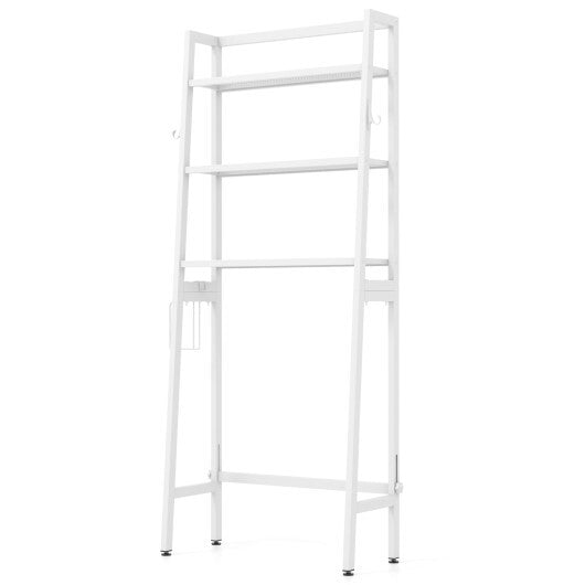 3-Tier Over The Toilet Storage Shelf with Adjustable Bottom Bar-Black W2B